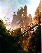 Caspar David Friedrich Felsenlandschaft im de:Elbsandsteingebirge oil painting